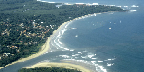 Aerial View of playa tamarindo