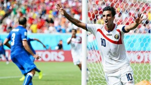 Costa Rica national soccer team winning over Italy