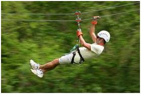 Canopy zip line tours in Dominical
