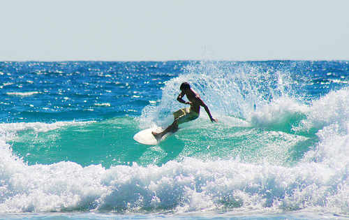 Surfing at Playa Dominical Costa Rica
