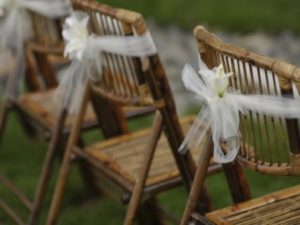 Wedding chairs set up for guests