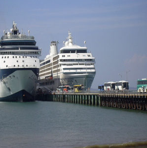 Cruise ships port in Puntarenas with plenty of souvenir shopping