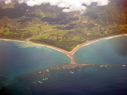Aerial view of Playa Dominical Costa Rica