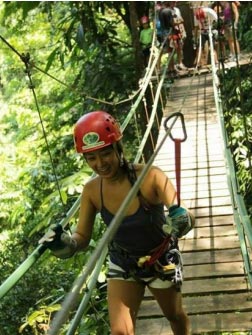 jaco-canopy-bridge-costa rica adventure tours in beautiful Jaco-walking on a bridge