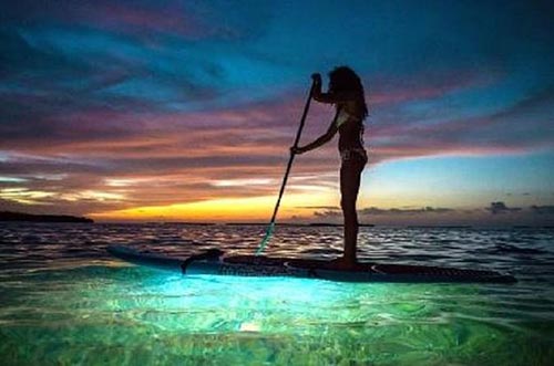 Jaco Stand Up Paddle Board Adventures-Paddle Board at night at jaco costa rica