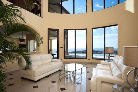 Amazing ocean views from living room of this Playa Flamingo family rental