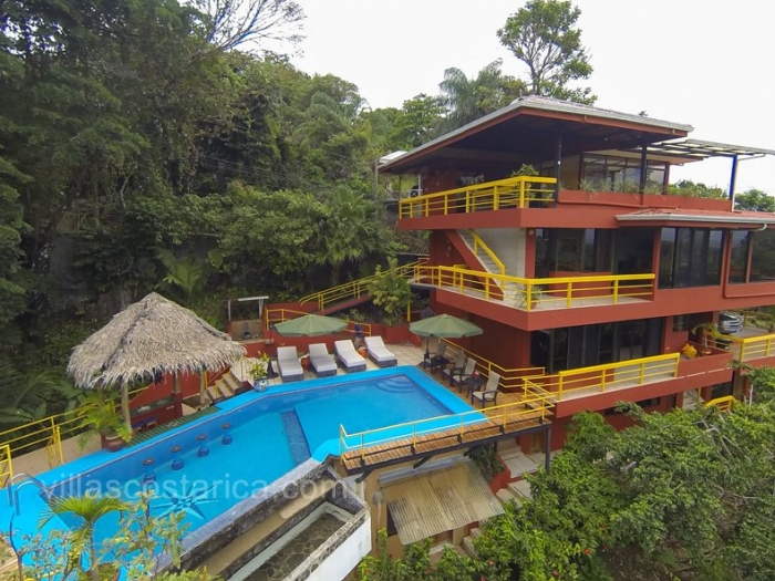 Manuel Antonio Luxury Beach Villa Rental from high atop. 