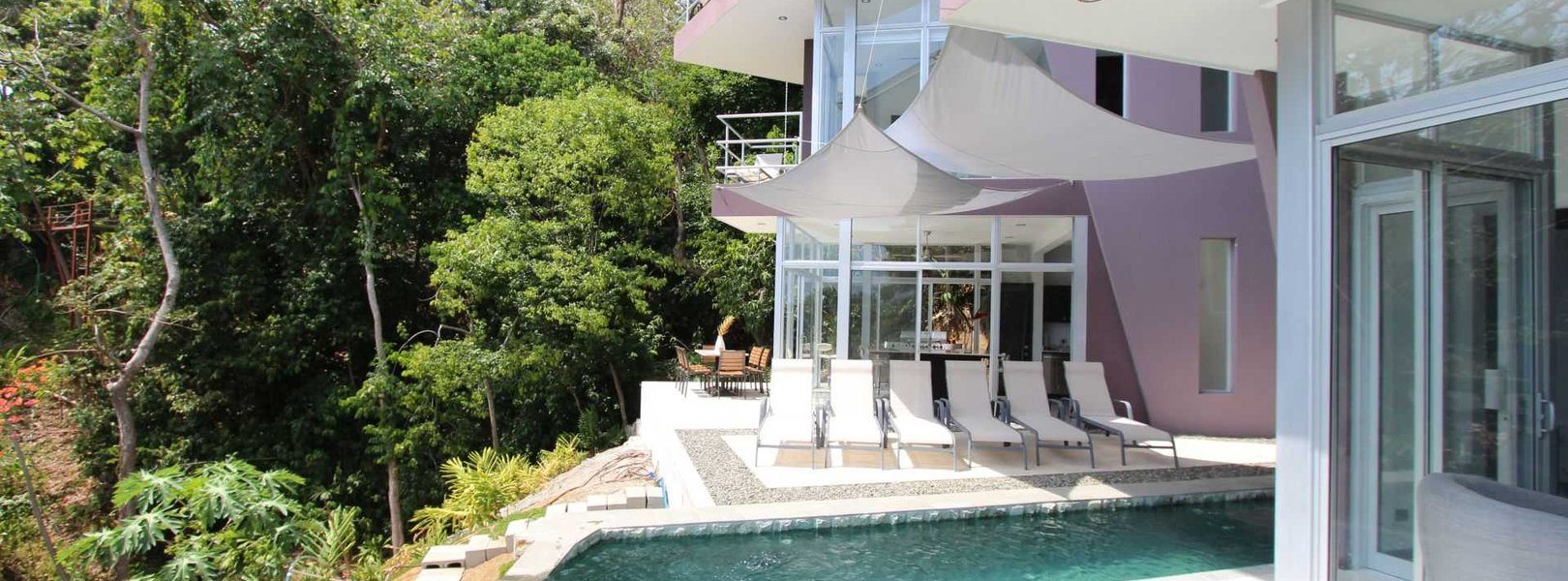 All the common areas have pool access at this luxury rental in Manuel Antonio.