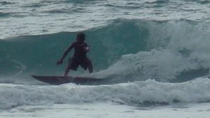 Surfing in Manuel Antonio.