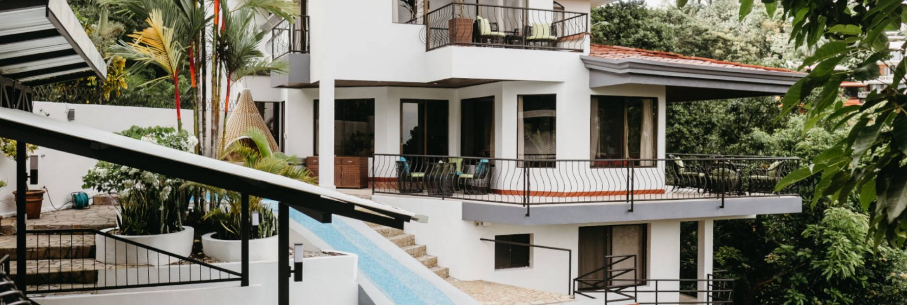 This stunning private villa has balconies on every level that are accessed from every bedroom!