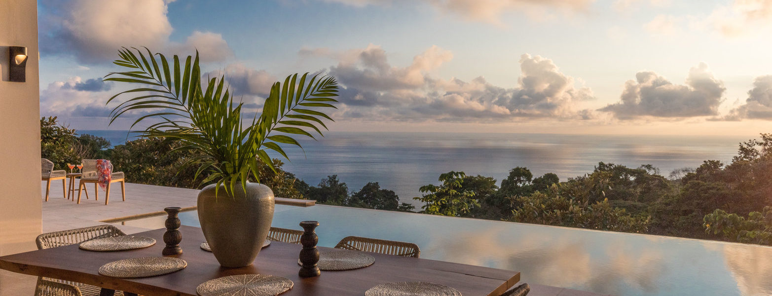 Dine al fresco with an amazing ocean view at this brand new luxury villa.