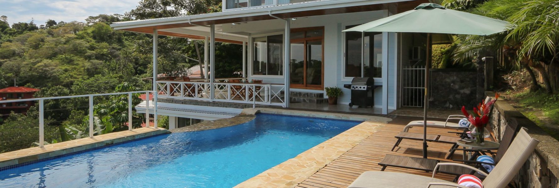 This gorgeous luxury home in Manuel Antonio features private two level infinity pools