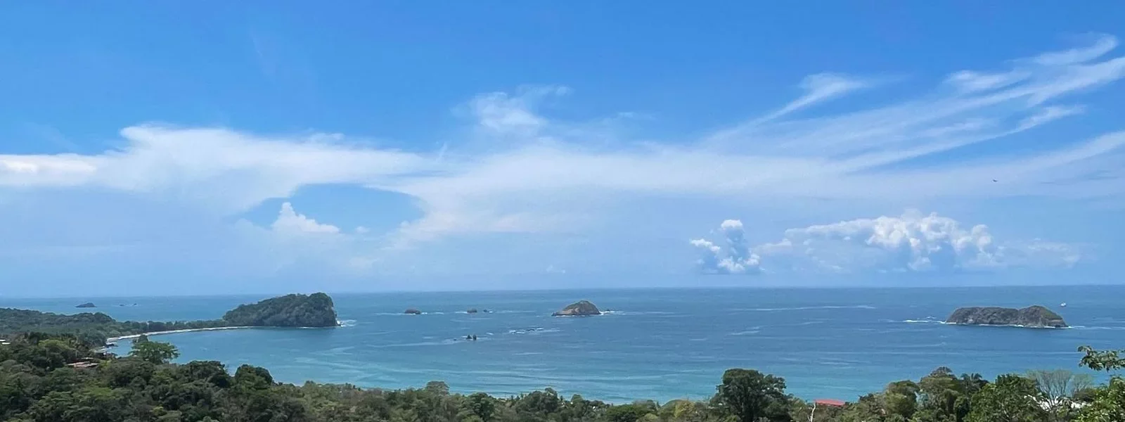 Top views of Manuel Antonio National Park, Cathedral Point, and the Pacific Coastline from nearly every level of the villa.
